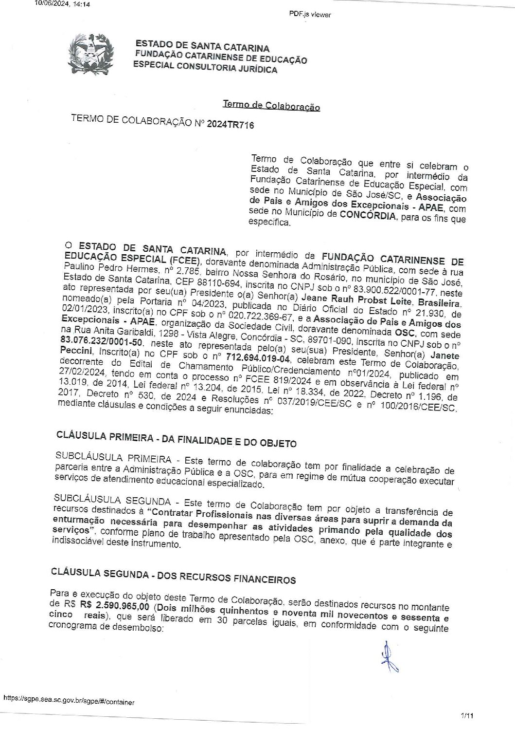 Termo de Fomento 2024